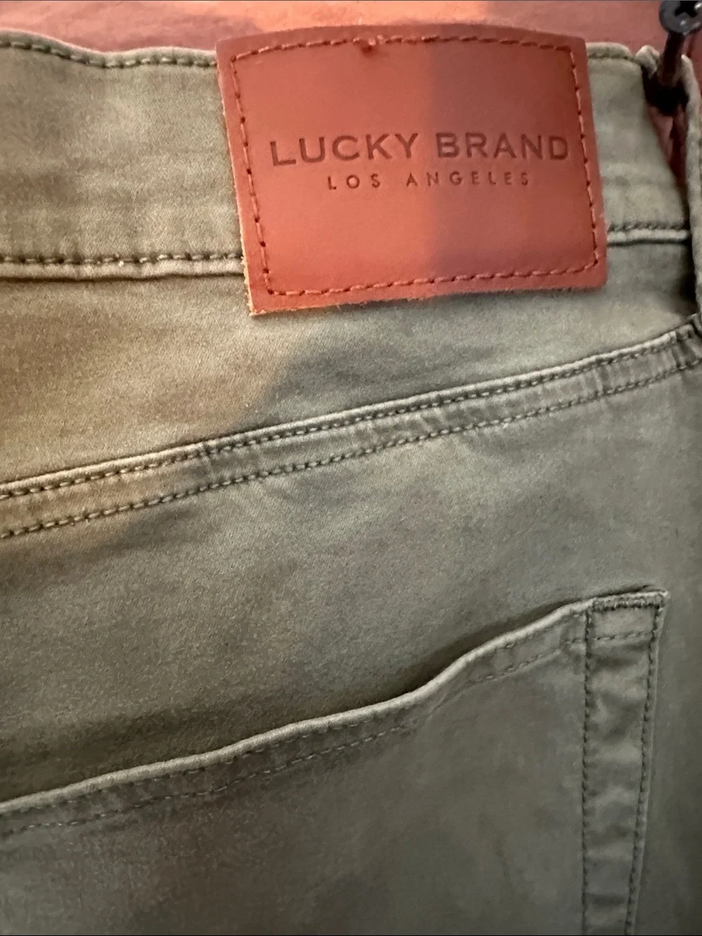 Lucky Brand Olive Green Slim Chinos for Men